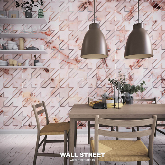 Фотообои в интерьере артикул Pink It Marble 23, PINK IT MARBLE, Wall street